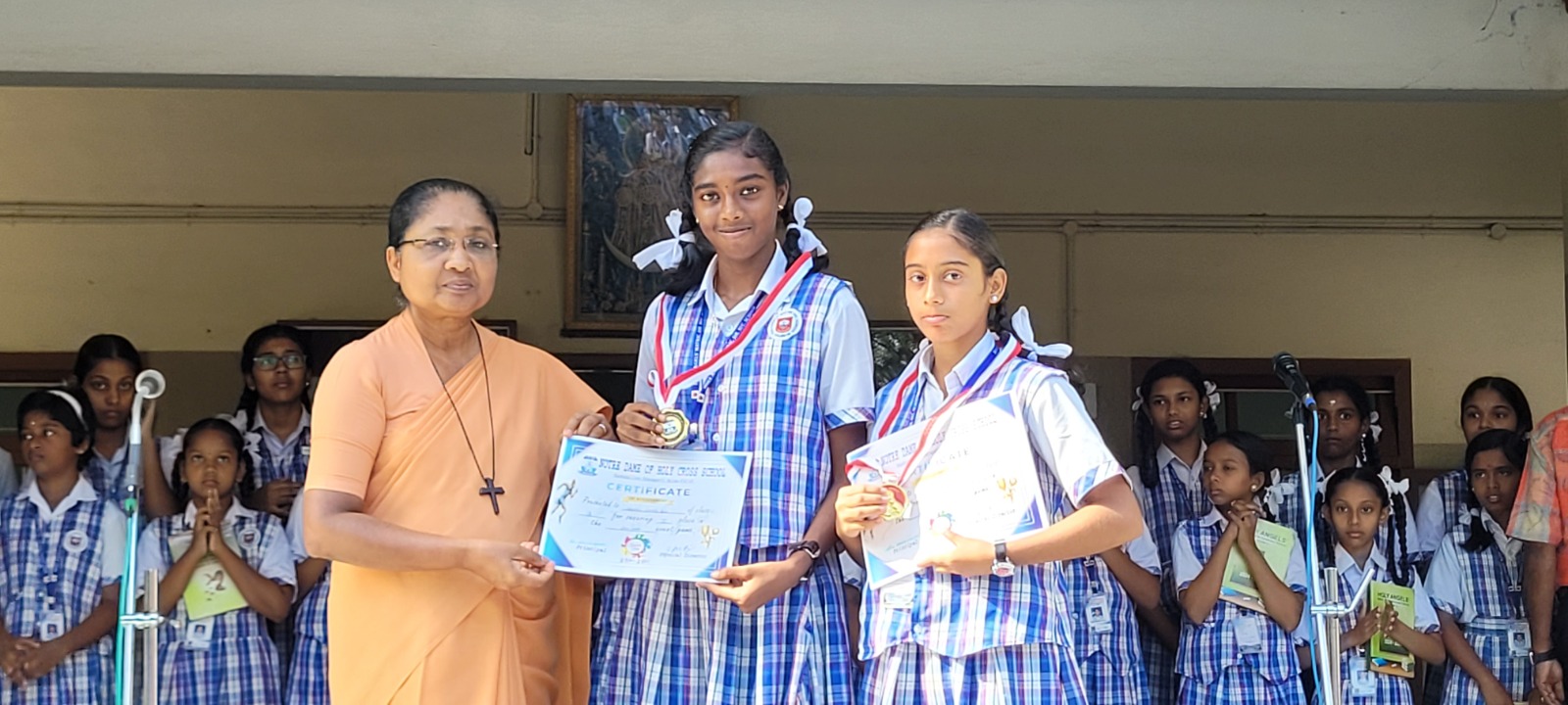 B.S. Gokul Shree won 1st place in 200mts