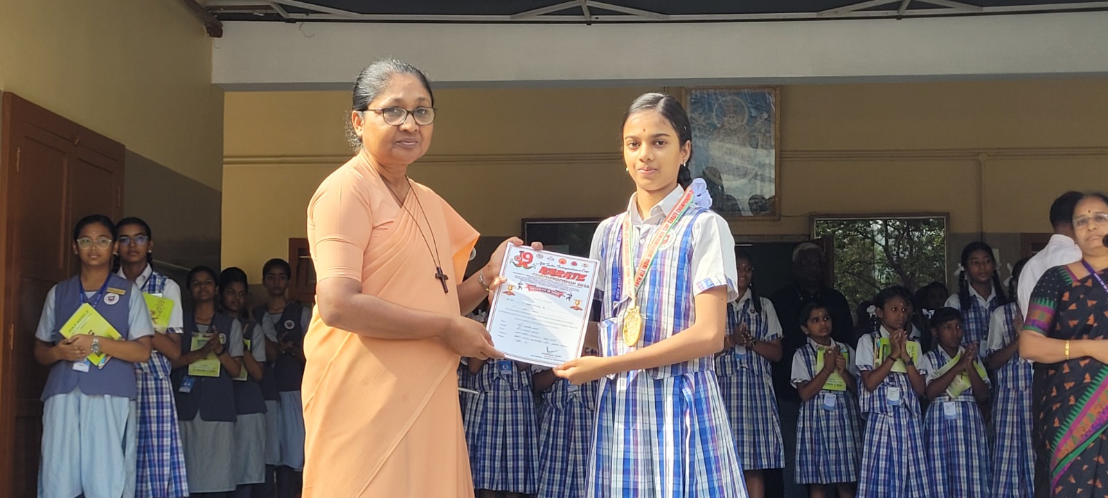 R. Kanishka (IX) won Gold in KUMITE